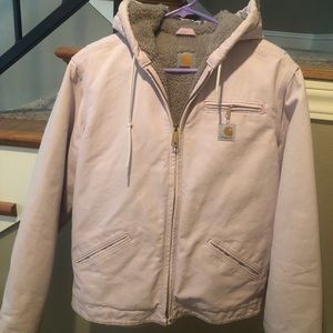 Quilted lined Carhartt jacket. Light pink